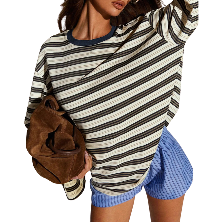 Laiza™ | Moderne lange mouwen gestreepte shirt