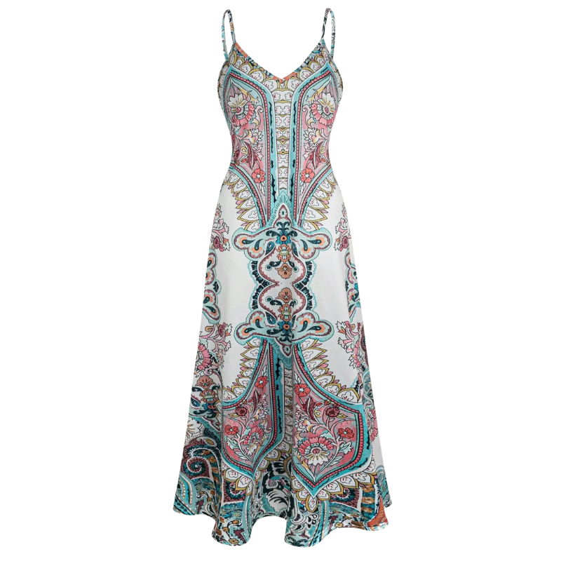 Helga™ | Soepel vallende bloemen vacation maxi jurk