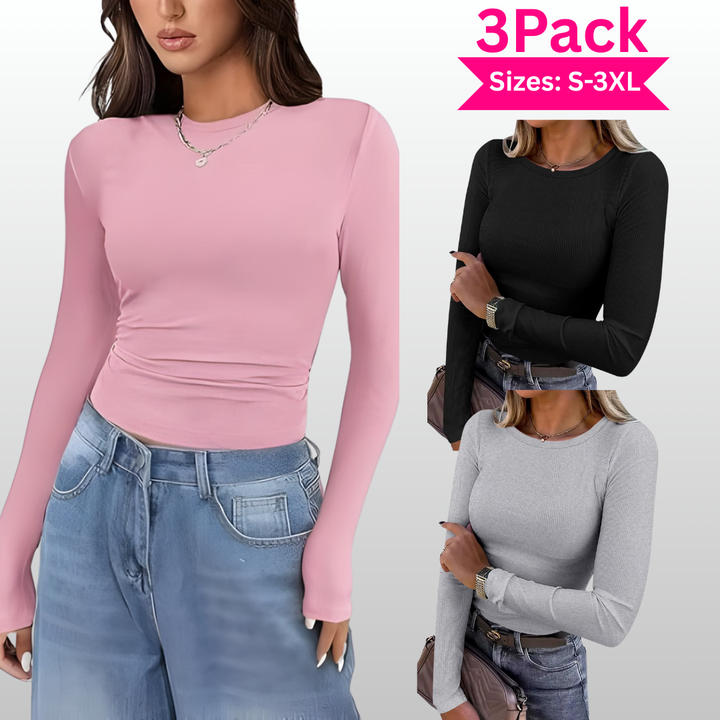 Karin™ | Basic comfortabele ribbed crewneck shirt