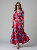 Celine | Cross wrap neck midi jurk