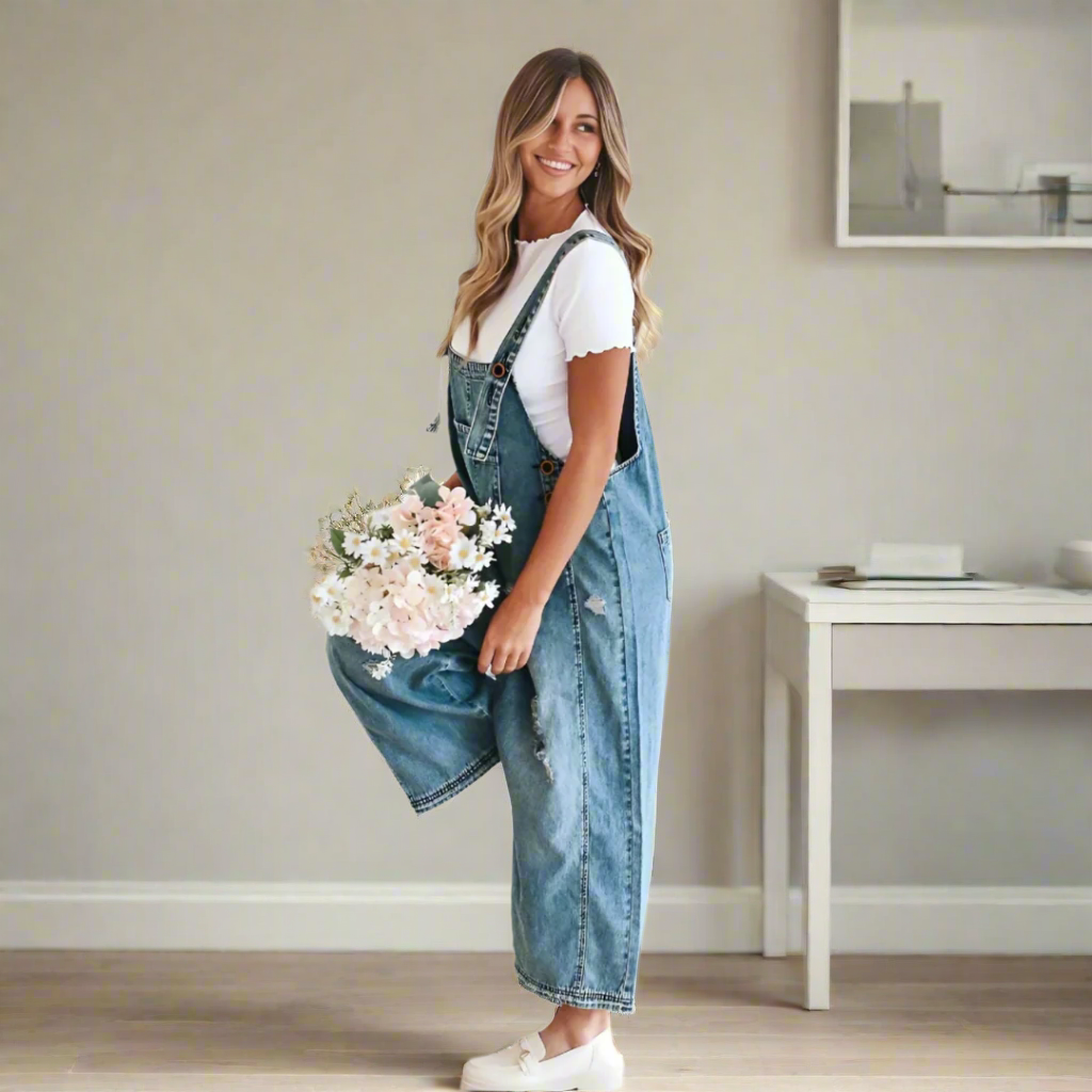 Carmelita™ | Vintage wash verstelbare jumpsuit