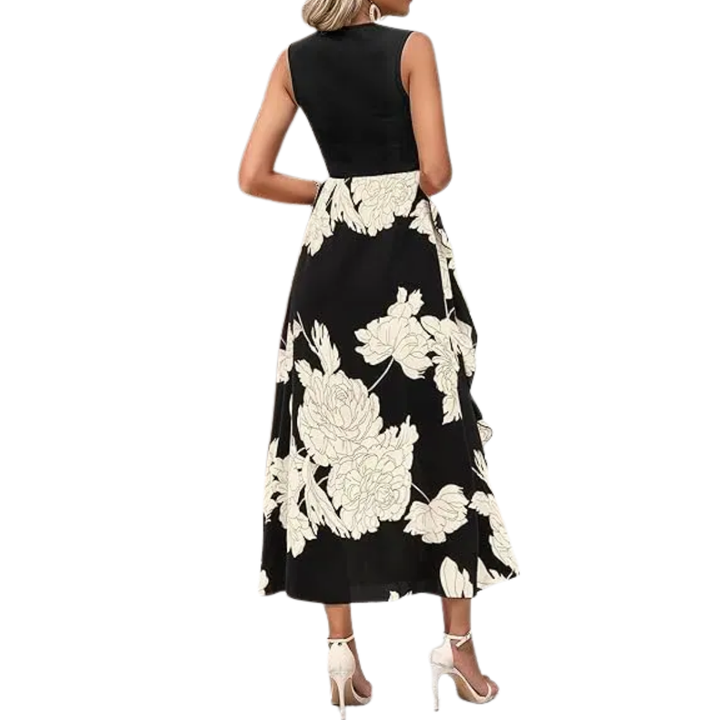 Lottie™ | Boho bloemen ruffle midi jurk