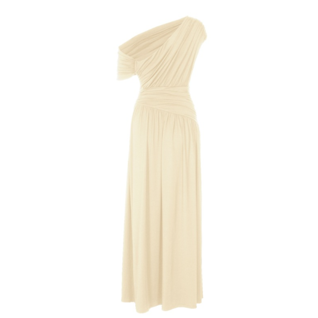 Celina™ | Sexy asymmetric pleated midi jurk