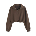 Isolene™ | Comfortabele half-zip drawstring cropped sweatshirt