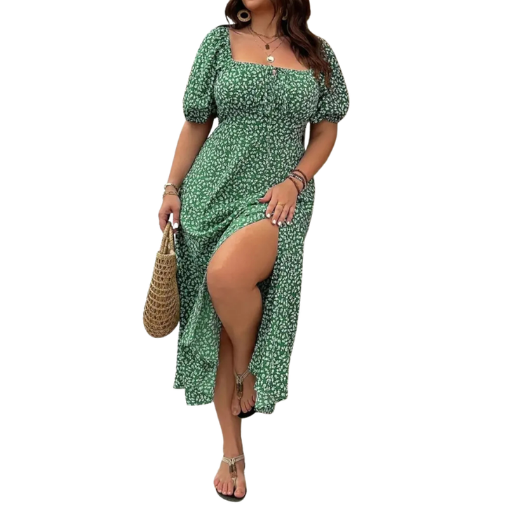 Sandra™ | Trendy plus size bloemen print jurk