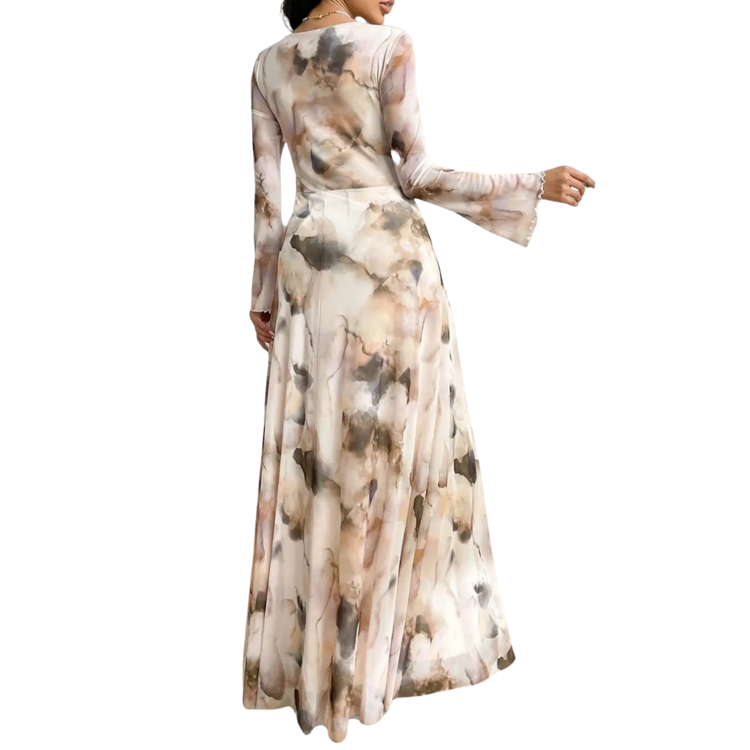 Lucina | Tie-dye mesh print jurk
