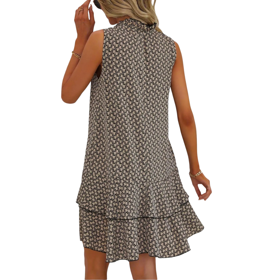 Naomi™ | Bohemian met print strappy midi jurk