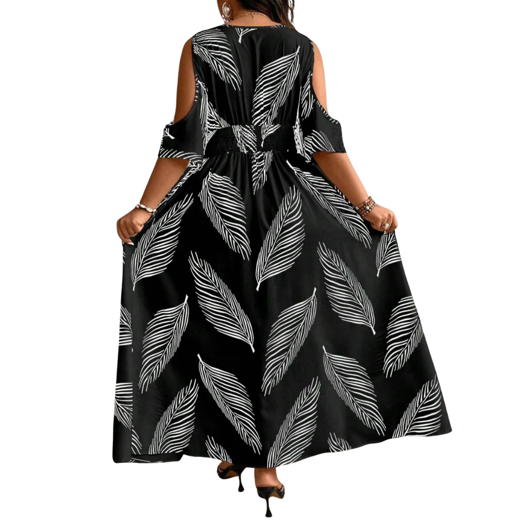 Nadine™ | Sultry V-hals met print maxi jurk