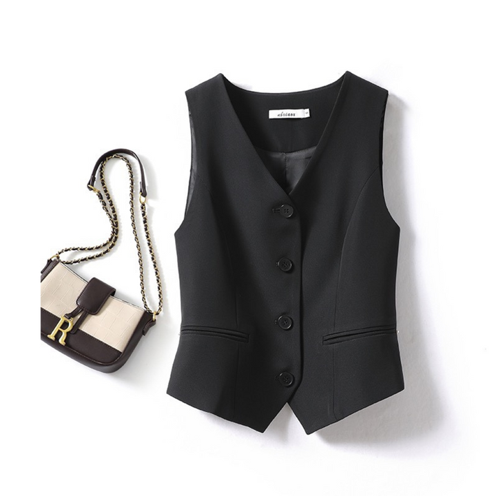 Zarina™ | Classy zonder mouwen button-front pak vest
