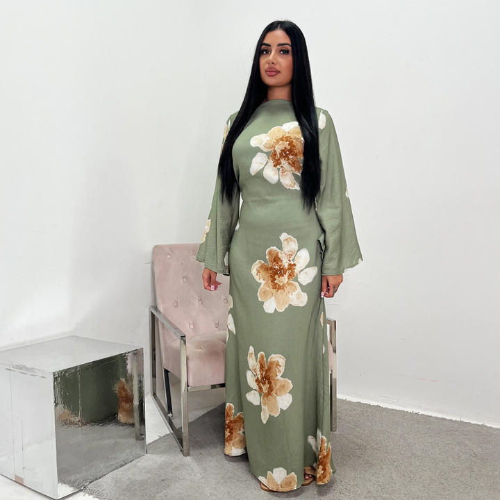 Alon™ | Modest bloemen loose fit maxi jurk