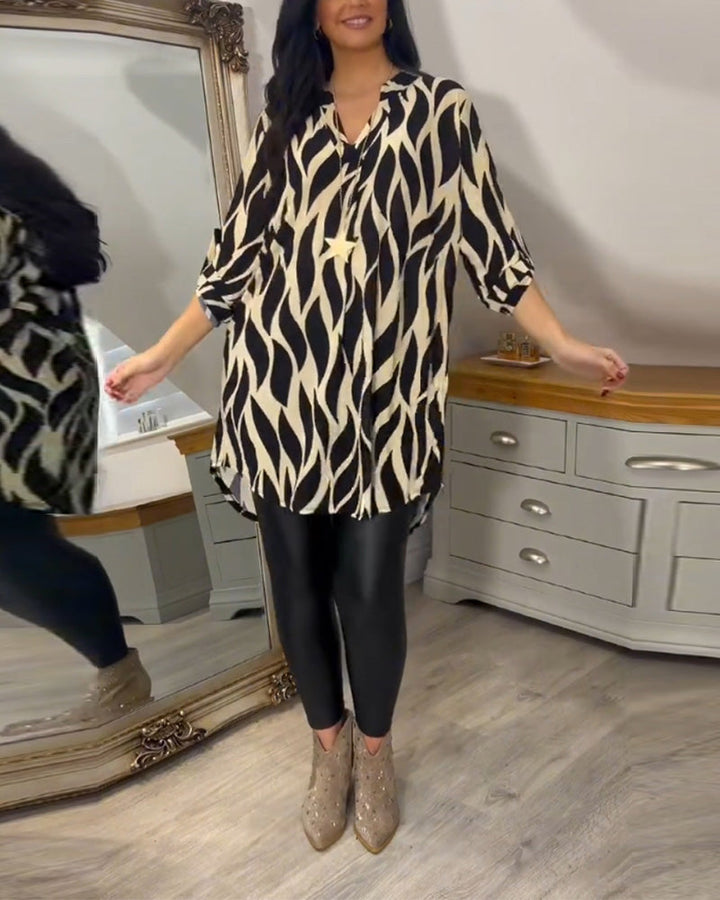 Alexandra™ | Met print loose-fit top