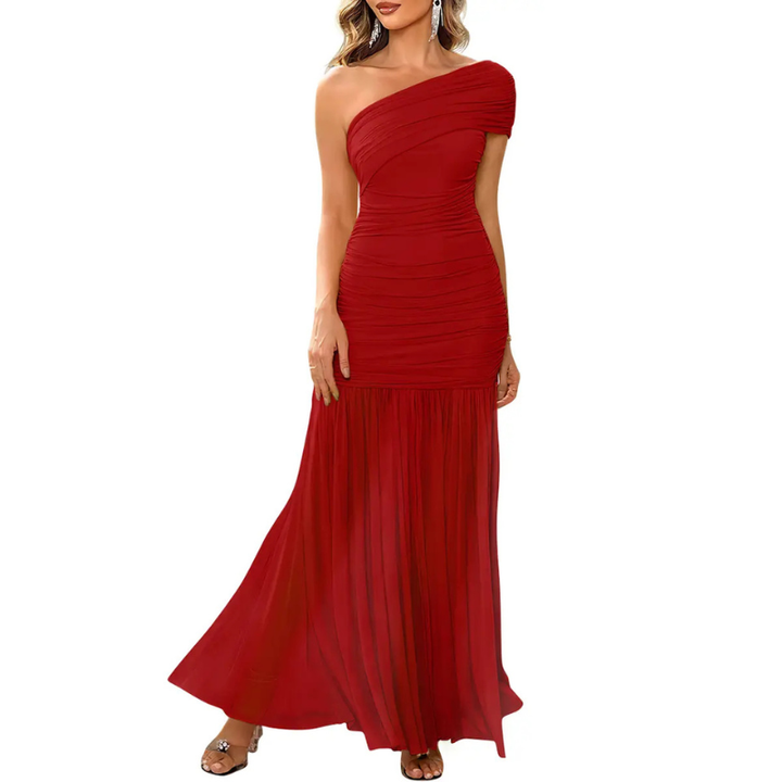 Jada™ | Glamorous one-shoulder ruched jurk