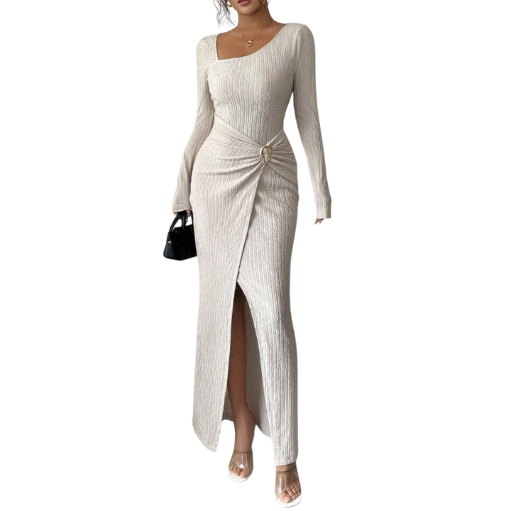 Monica™ | Stijlvolle effen kleur twisted long jurk