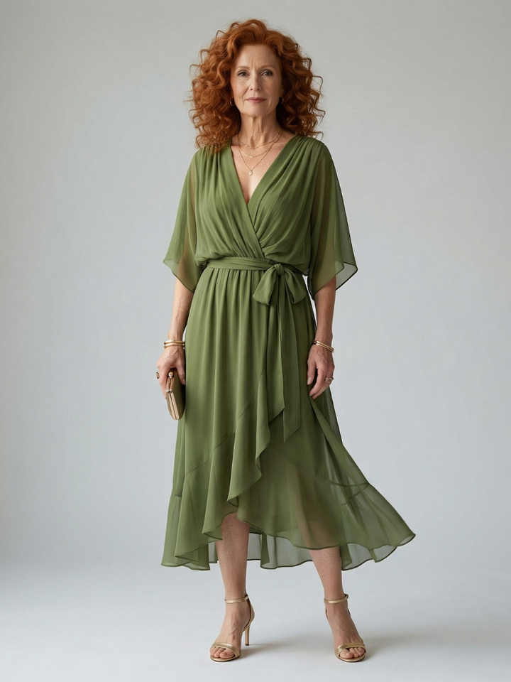 Elric | Light drape midi jurk