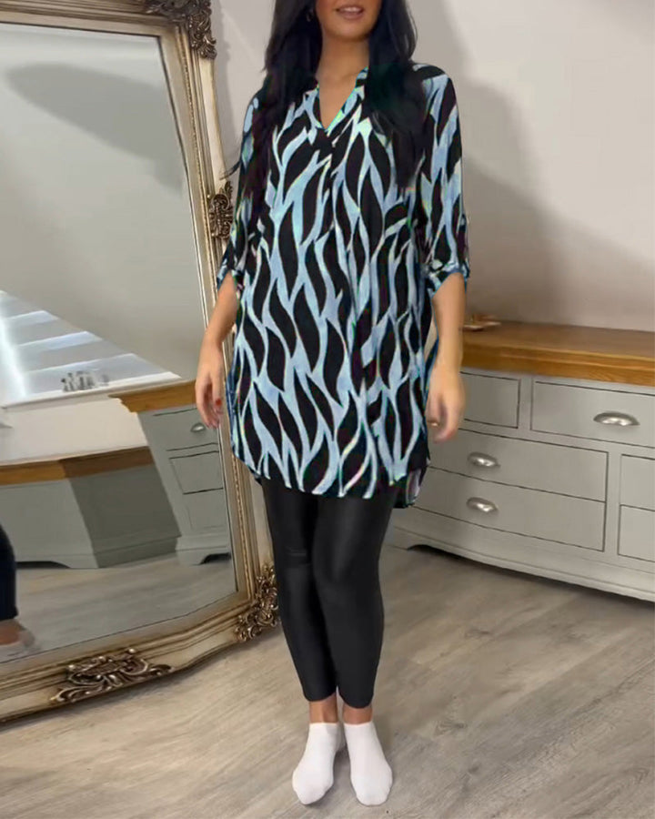 Alexandra™ | Met print loose-fit top
