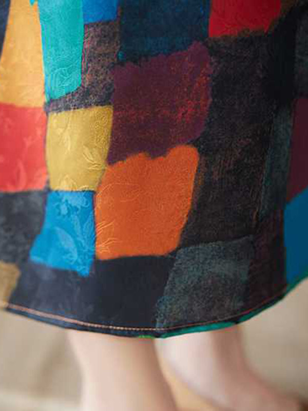 Belle | Jurk with colourful squares