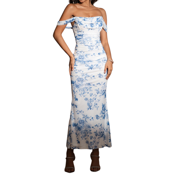 Primrose™ | Stijlvolle one-shoulder corset mesh jurk