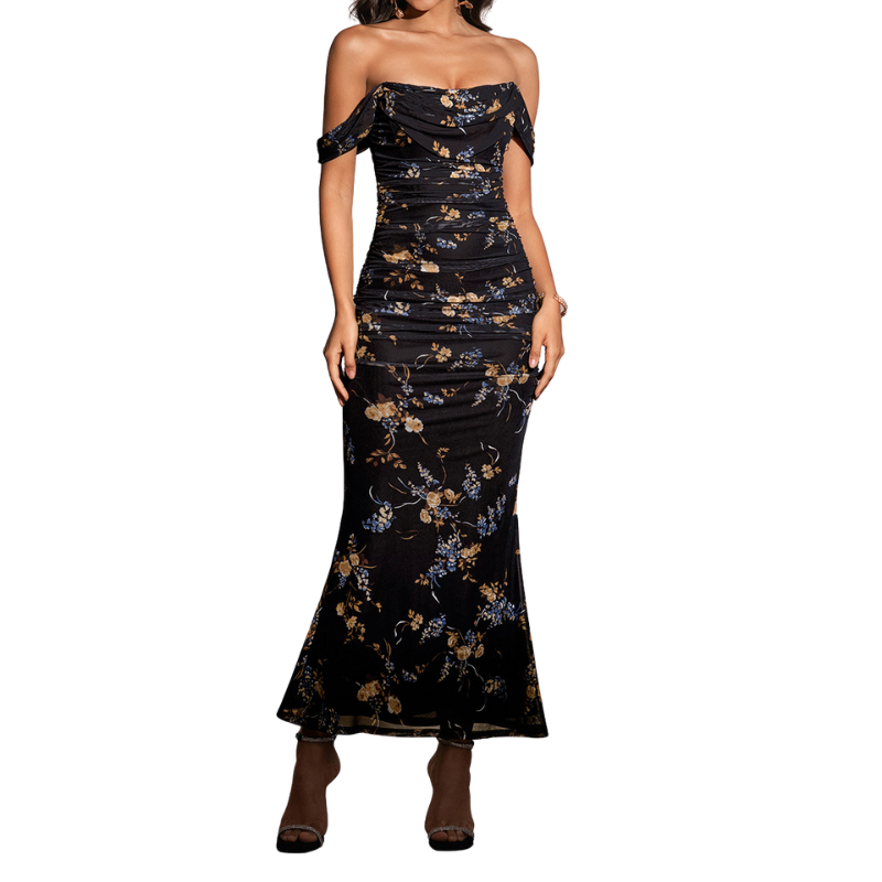 Primrose™ | Stijlvolle one-shoulder corset mesh jurk