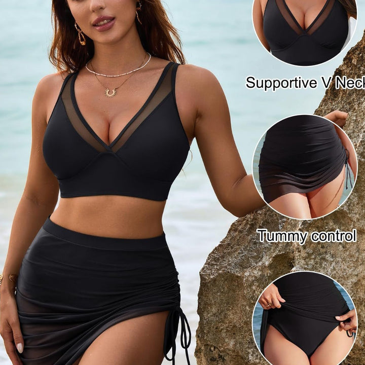 Luna | High waist bikini set