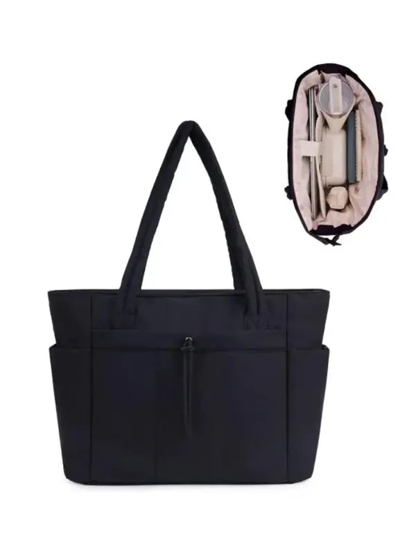 Veja™ | Dames insulated puffer shopper laptop & cup holder casual work tas