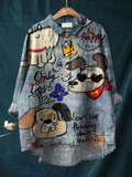 Millie | Cute dog art print casual shirt