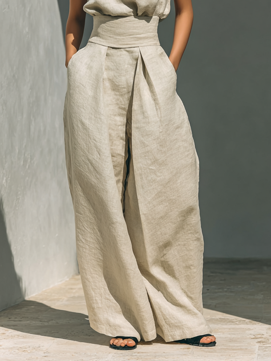 Desiree | Minimalist tanktop & wide-leg broek set