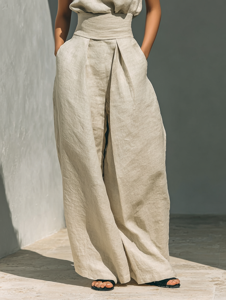 Desiree | Minimalist tanktop & wide-leg broek set
