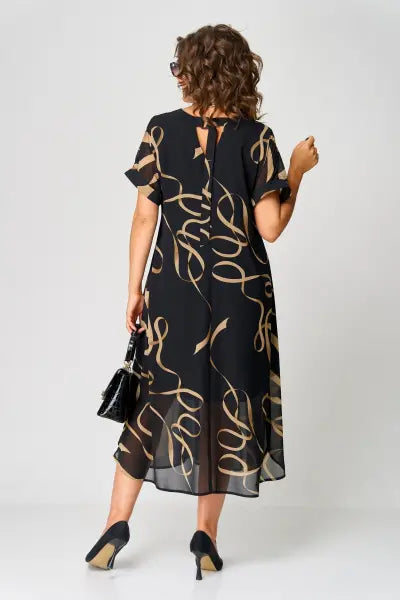 Valessia | Met print midi jurk