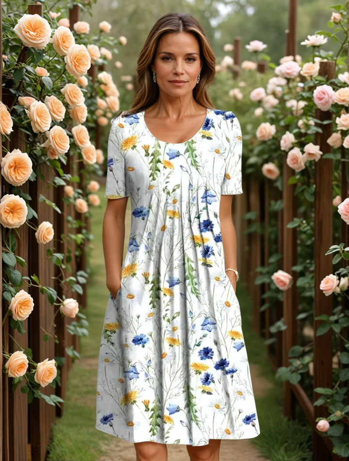 Elarisse | Bloemen midi jurk