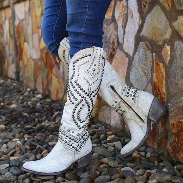 Mary | Western knee-high laarzen