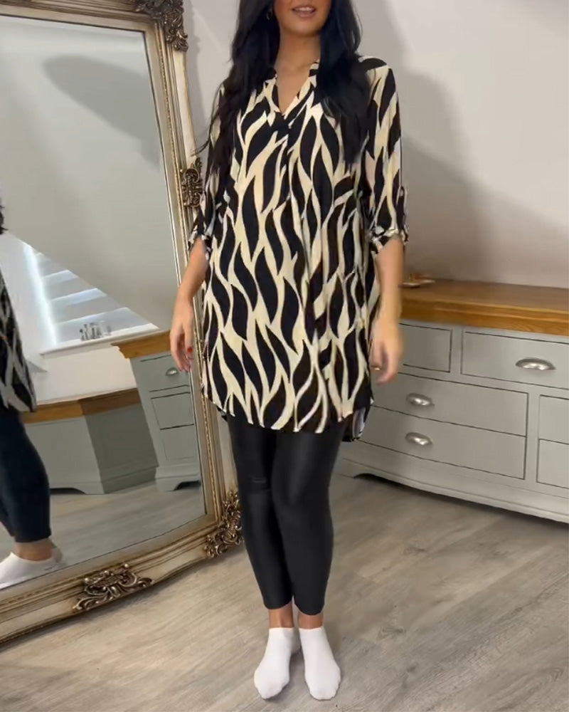 Alexandra™ | Met print loose-fit top