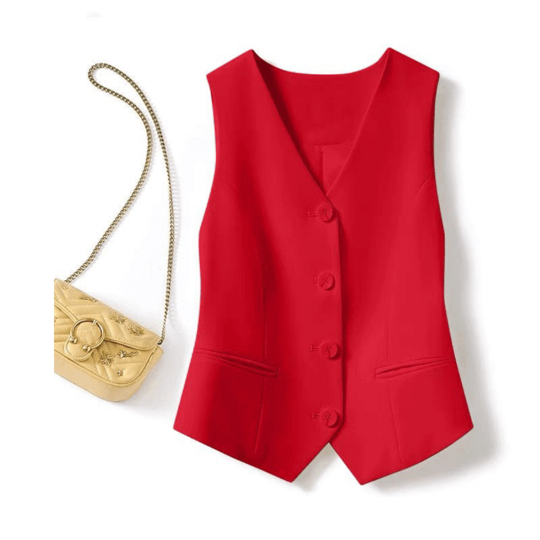Zarina™ | Classy zonder mouwen button-front pak vest