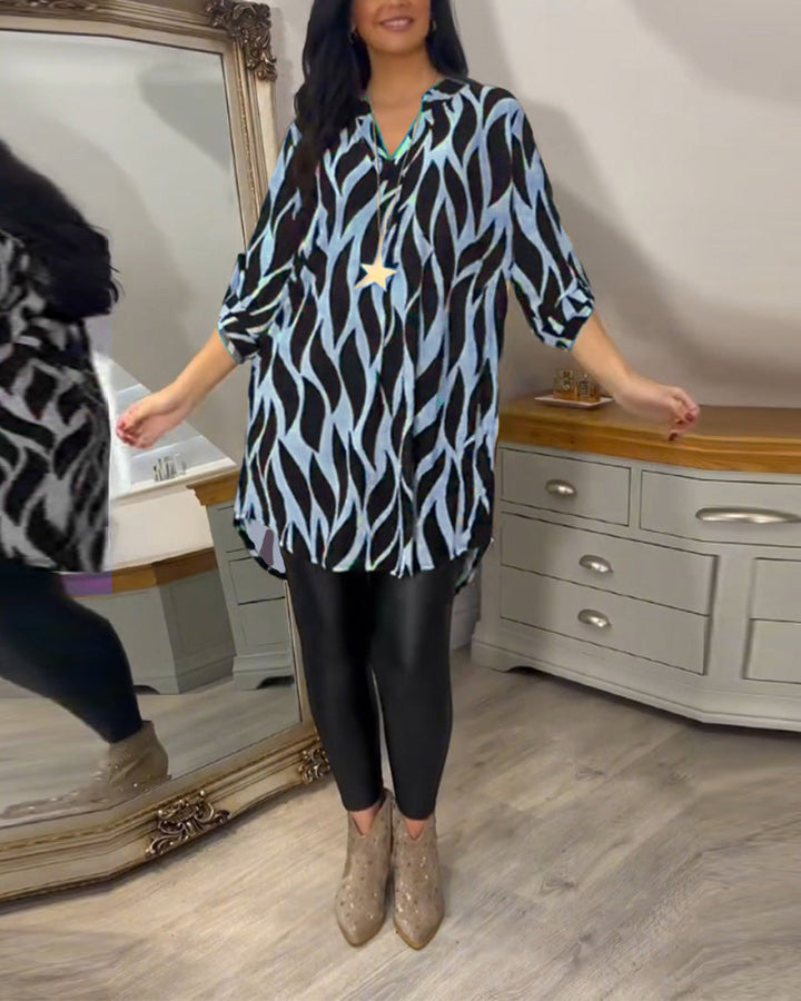 Alexandra™ | Met print loose-fit top