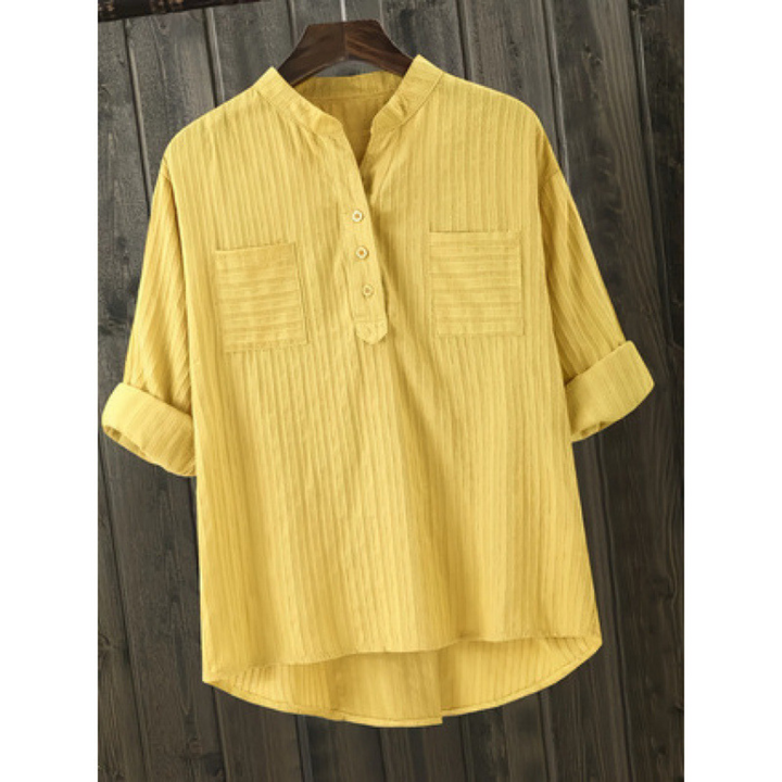 Lucille™ | Casual lange mouwen everyday collared top