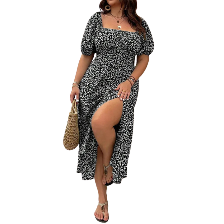 Sandra™ | Trendy plus size bloemen print jurk