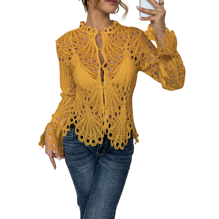 Sarah™ | Moderne hollow detail blouse