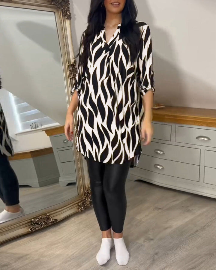 Alexandra™ | Met print loose-fit top