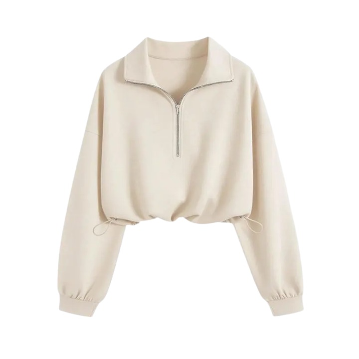 Isolene™ | Comfortabele half-zip drawstring cropped sweatshirt