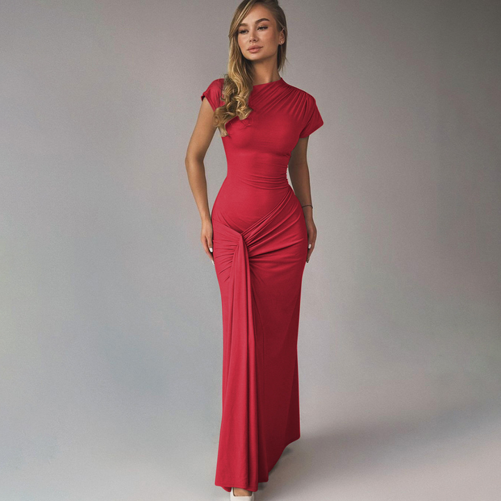 Lola™ | Elegante wrap ruched bodycon formal jurk