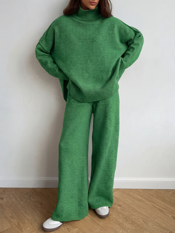 Beatrix™ | Turtleneck trui & wide-leg broek tweedelige set