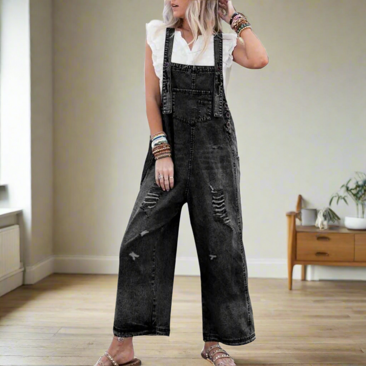 Carmelita™ | Vintage wash verstelbare jumpsuit