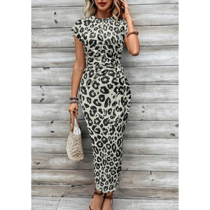 Feliciati™ | Chique bodycon jurk with crew neck flutter sleeves