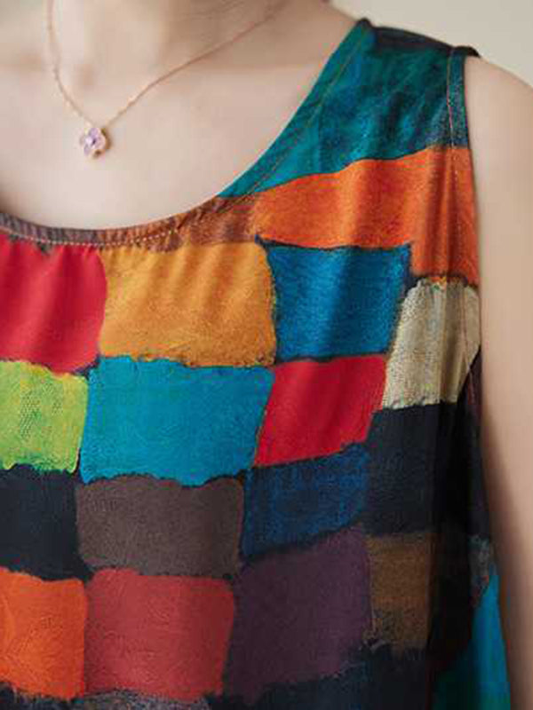 Belle | Jurk with colourful squares
