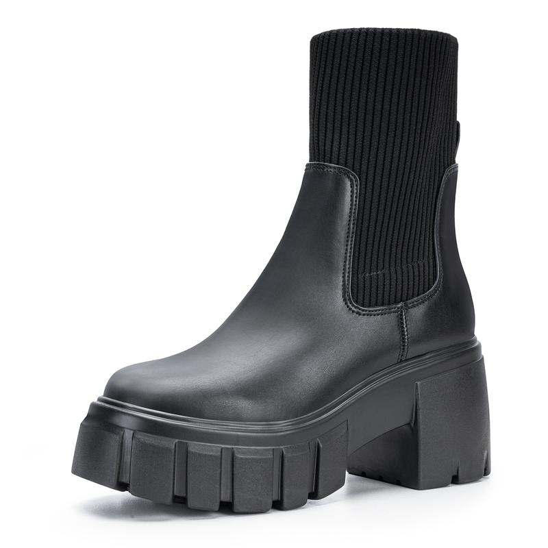 Ava™ | Women chelsea enkellaarsjes chunky slip on booties