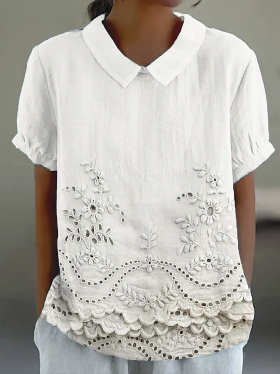 Josephine | Bloemen embroidered shirt