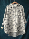 Ivy | Dames cute dog print casual shirt