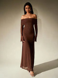 Andrea™ | Dames off-the-shoulder ruched contrast sequin bodycon jurk