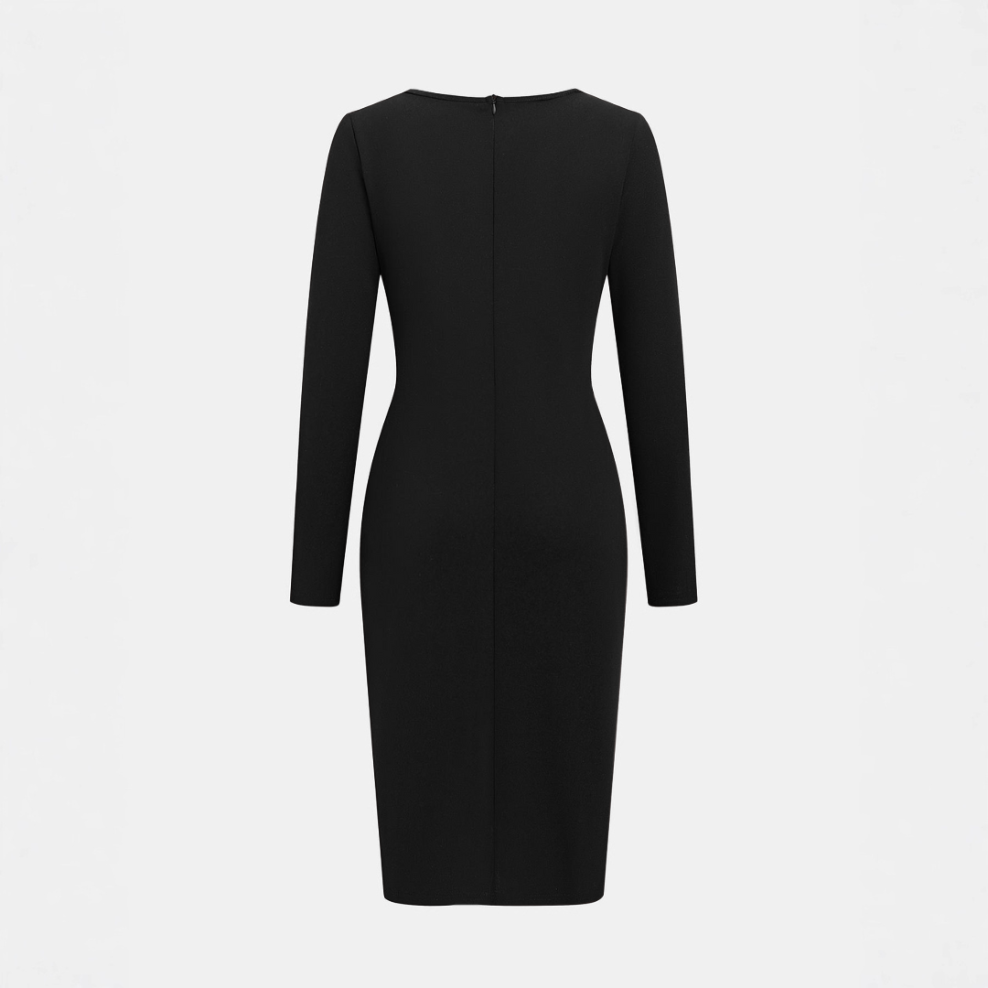 Charene™ | Dames effen kleur pu leather patchwork zipper bodycon jurk