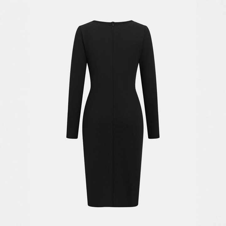 Charene™ | Dames effen kleur pu leather patchwork zipper bodycon jurk
