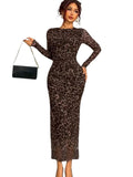 Alianna™ | Elegante leopard print ruched bodycon jurk for parties
